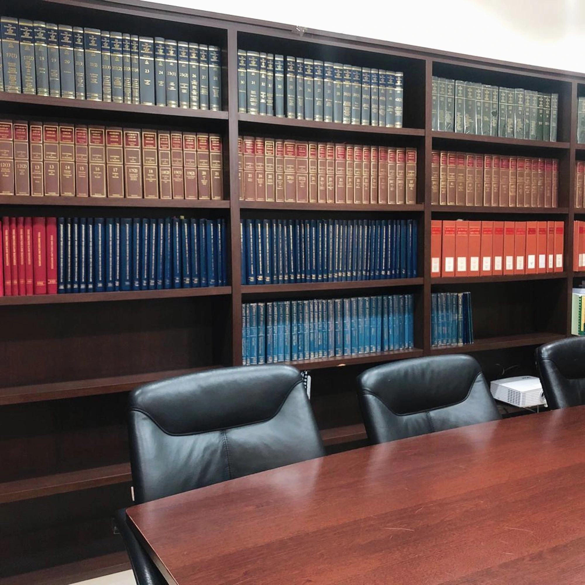 Legal volumes in the library at ZS Legal