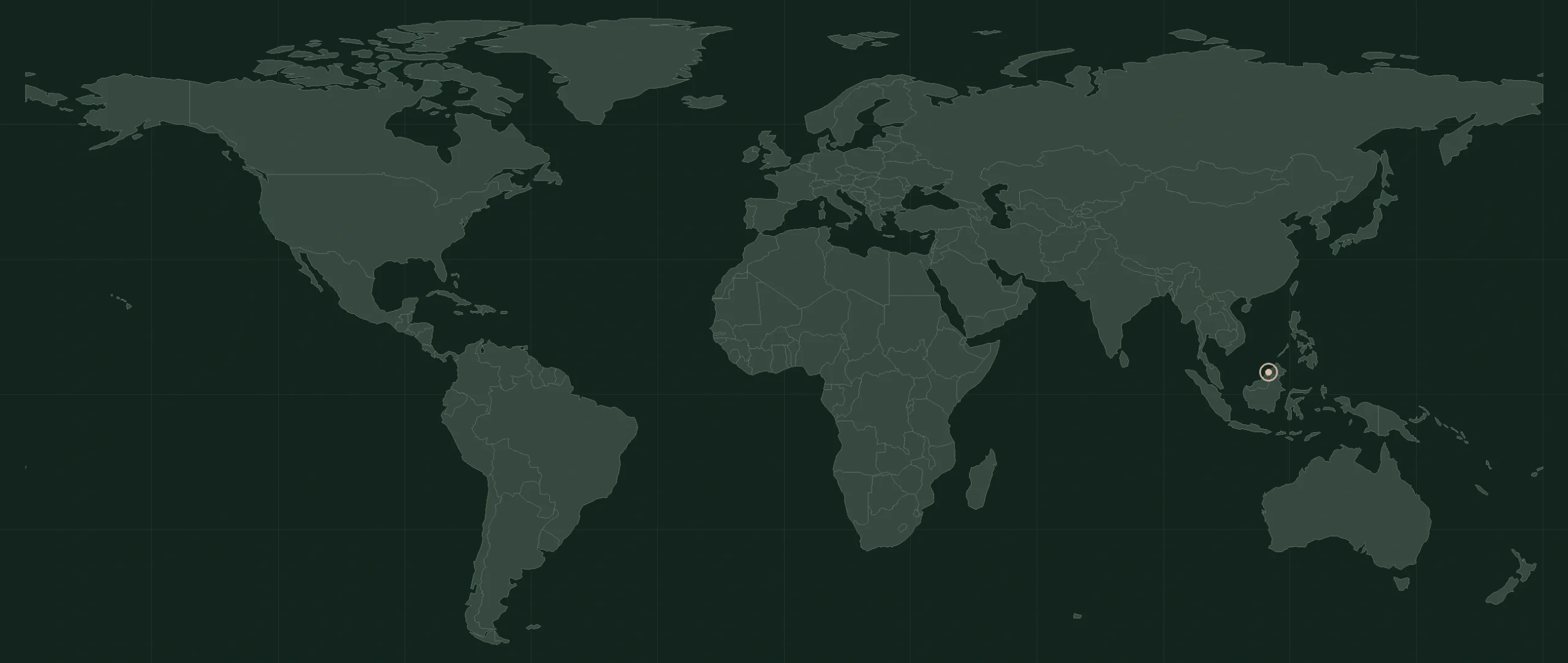 Dotted world map locating Brunei Darussalam in Southeast Asia